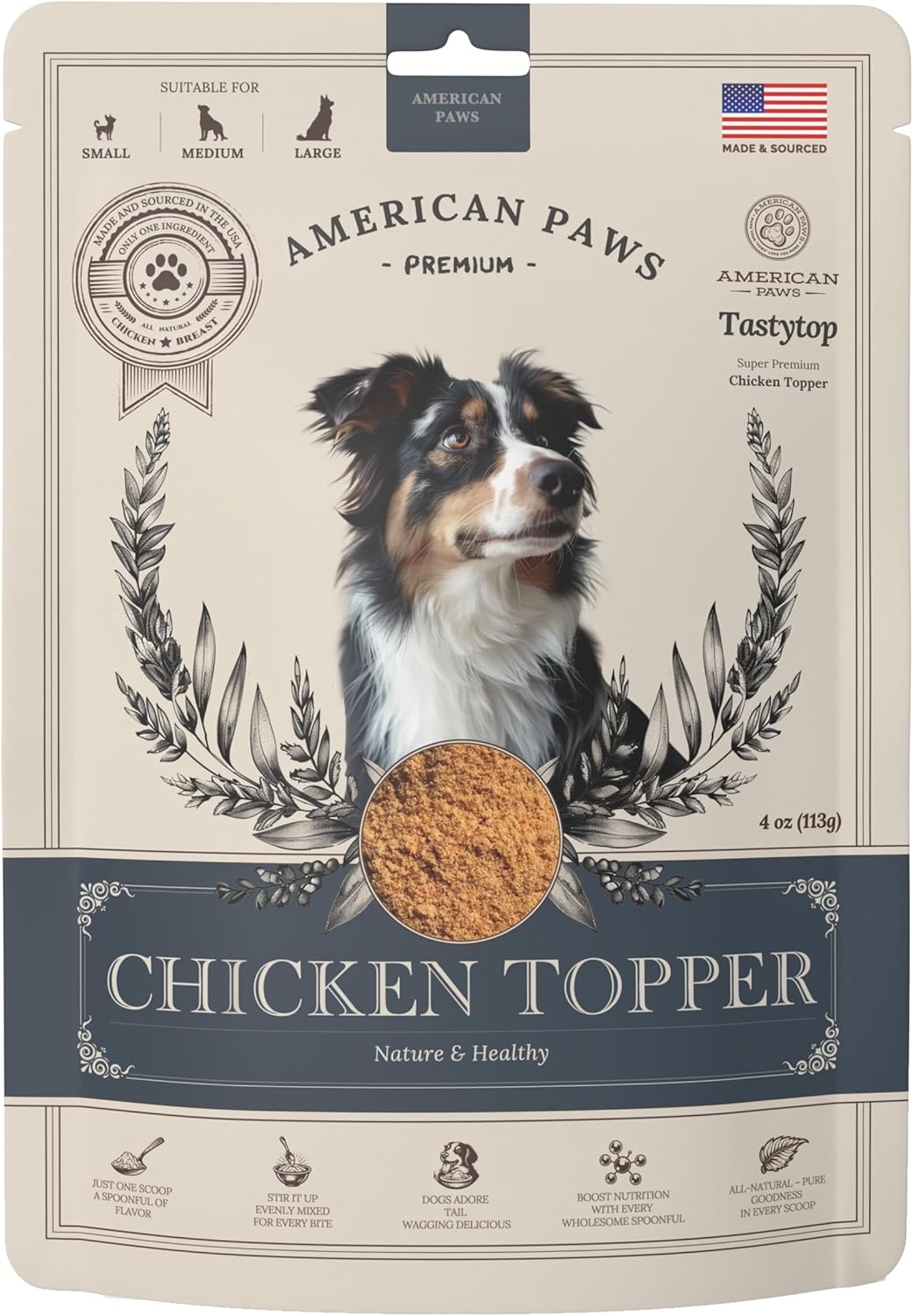 Chicken Meal Topper for Dogs — Freeze Dried Chicken Breast Crumbles, USA Made, 4oz