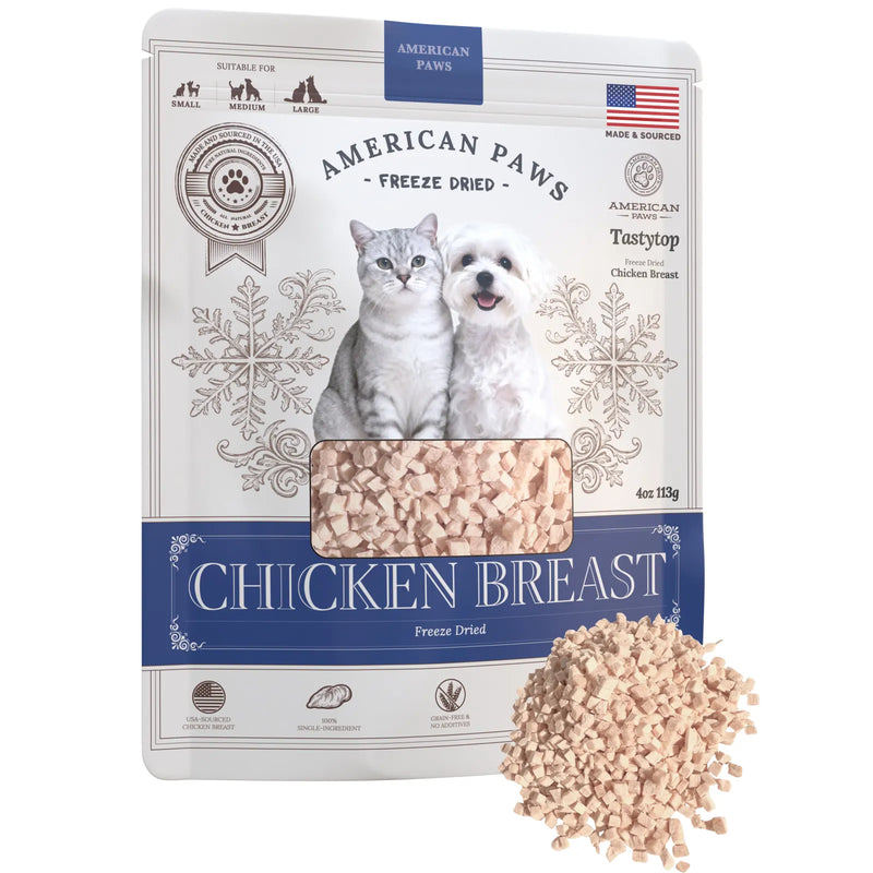 American Paws freeze-dried chicken treats for cats and dogs