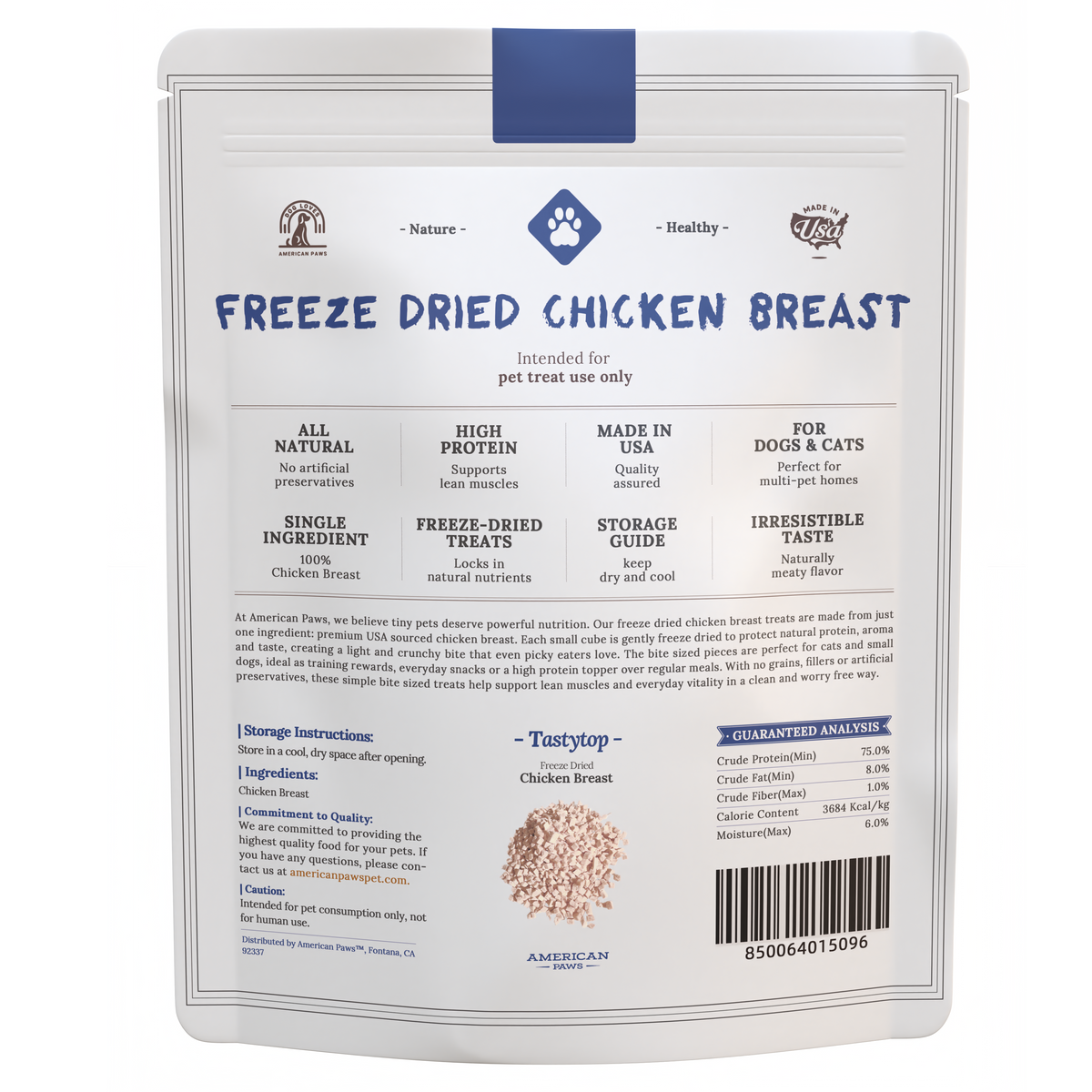 Freeze-Dried Chicken Training Treats for Cats & Dogs — Single-Ingredient, Made in USA (4 oz)
