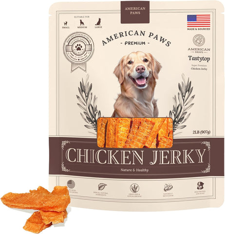 Chicken Breast Jerky Dog Treats, 100% USA Chicken, Made in USA, All Natural, Single Protein, Grain Free, 2 LB Bag