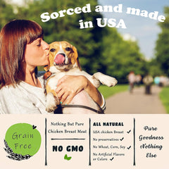 Chicken Breast Jerky Dog Treats, 100% USA Chicken, Made in USA, All Natural, Single Protein, Grain Free, 2 LB Bag